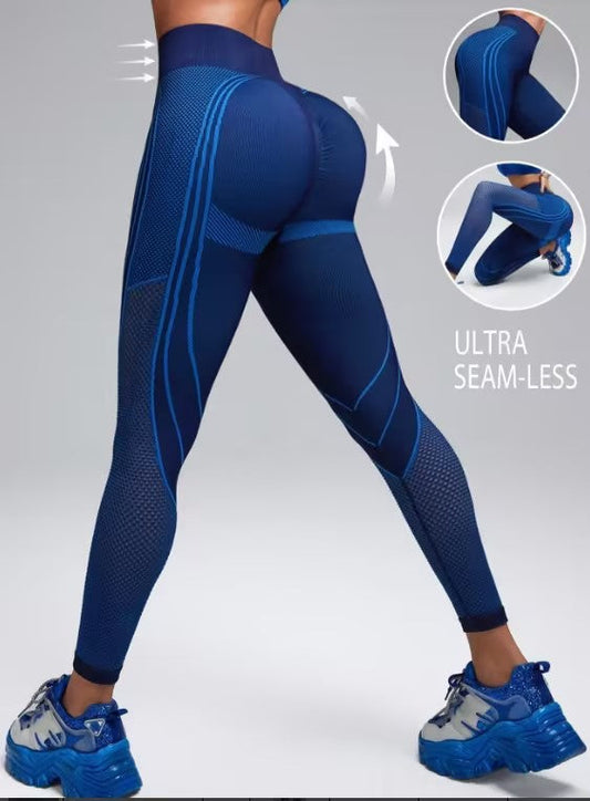 Legging Compression Bleu Roi Taille Haute Gainant Femme | Elonga™