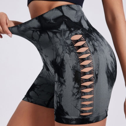 Short Sculpt Taille Haute — Noir Marbré | elonga™